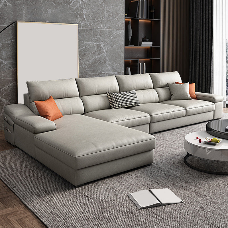 125.98"L x 68.9"W x 35.43"H Modern 5-Seat Fabric Sofa Cushion Back Sectional with Storage