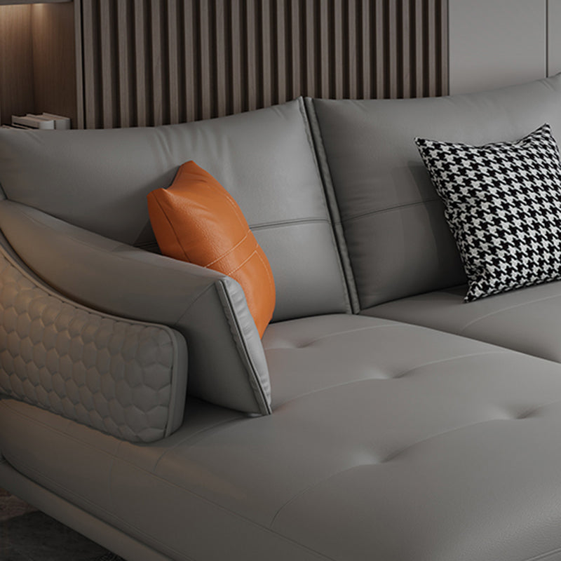 131.88" L x 66.92" W x 33.46" H Genuine Leather Sofa Pillow Top Arm Sectional