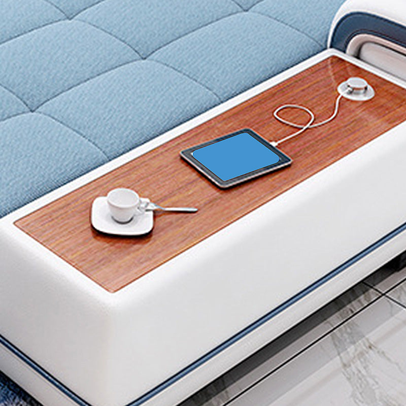 Faux Leather/Fabric Sectional Cushion Back Sofa and Chaise for Living Room