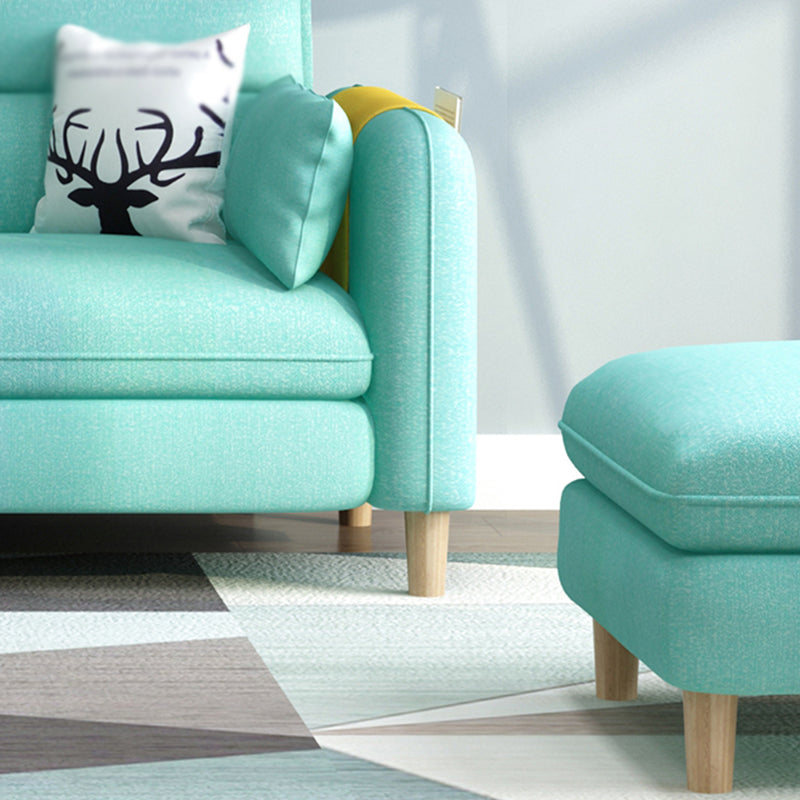 Linen Blend High Back Sofa Square Arm Slipcovered Sectional with Storag