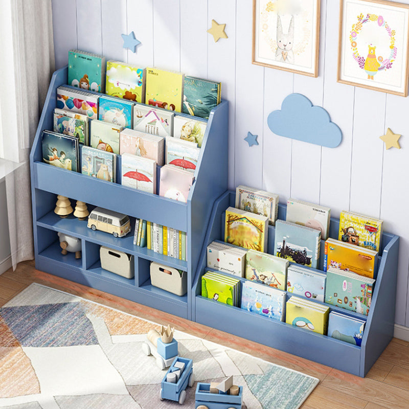 Manufactured Wood Ladder Bookshelf Scandinavian Vertical Closed Back Bookcase