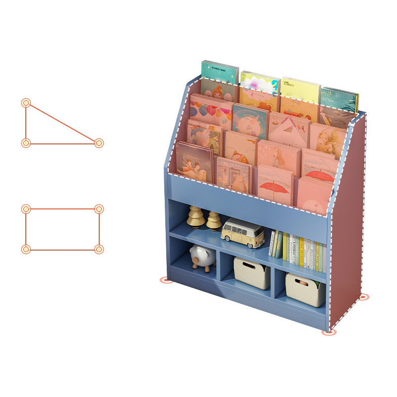 Manufactured Wood Ladder Bookshelf Scandinavian Vertical Closed Back Bookcase