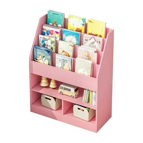 Manufactured Wood Ladder Bookshelf Scandinavian Vertical Closed Back Bookcase