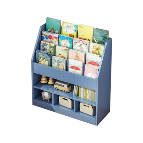 Manufactured Wood Ladder Bookshelf Scandinavian Vertical Closed Back Bookcase