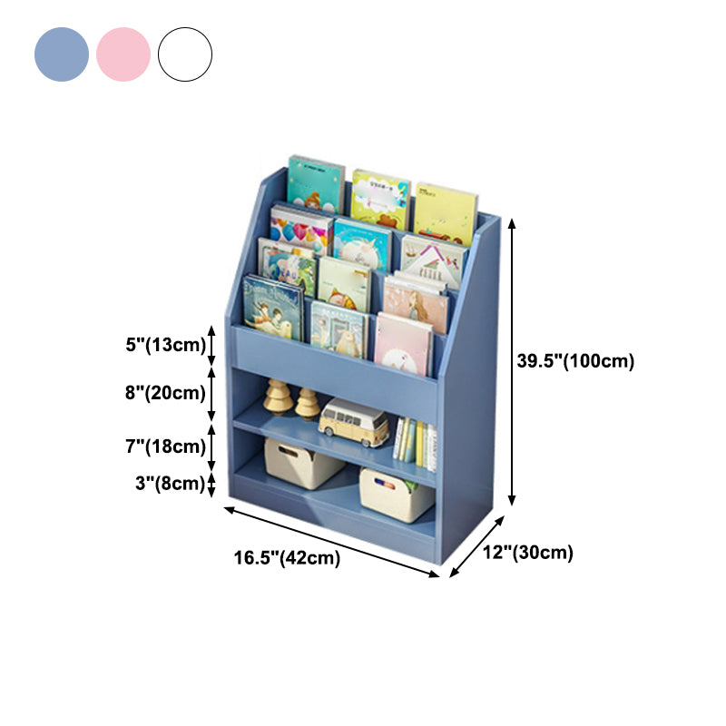 Manufactured Wood Ladder Bookshelf Scandinavian Vertical Closed Back Bookcase