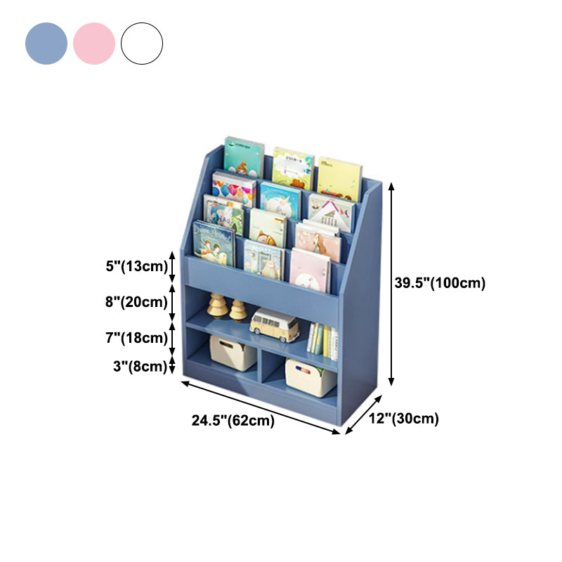 Manufactured Wood Ladder Bookshelf Scandinavian Vertical Closed Back Bookcase
