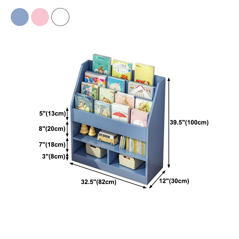 Manufactured Wood Ladder Bookshelf Scandinavian Vertical Closed Back Bookcase
