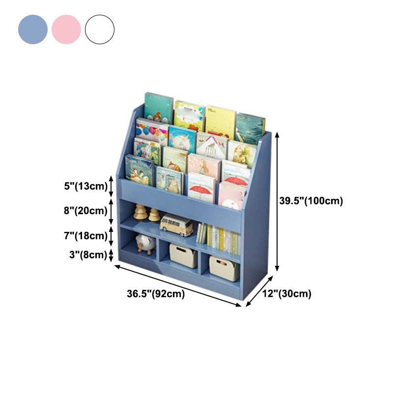 Manufactured Wood Ladder Bookshelf Scandinavian Vertical Closed Back Bookcase