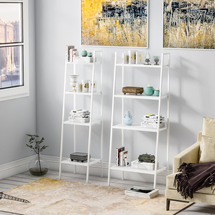 Scandinavian Open Ladder Bookshelf Metal Bookcase for Living Room