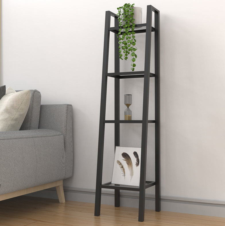 Scandinavian Open Ladder Bookshelf Metal Bookcase for Living Room