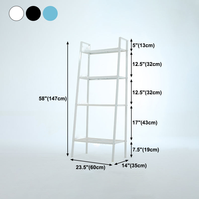 Scandinavian Open Ladder Bookshelf Metal Bookcase for Living Room