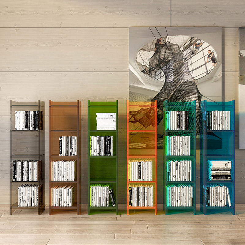 Acrylic Bookshelf Scandinavian Style Closed Back Bookcase for Home Office Study Room