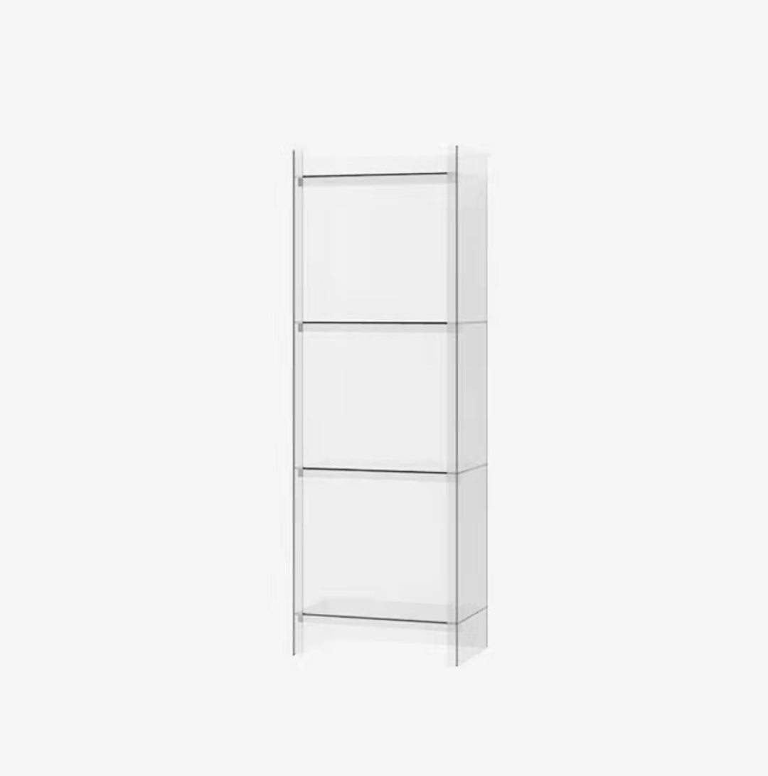 Acrylic Bookshelf Scandinavian Style Closed Back Bookcase for Home Office Study Room