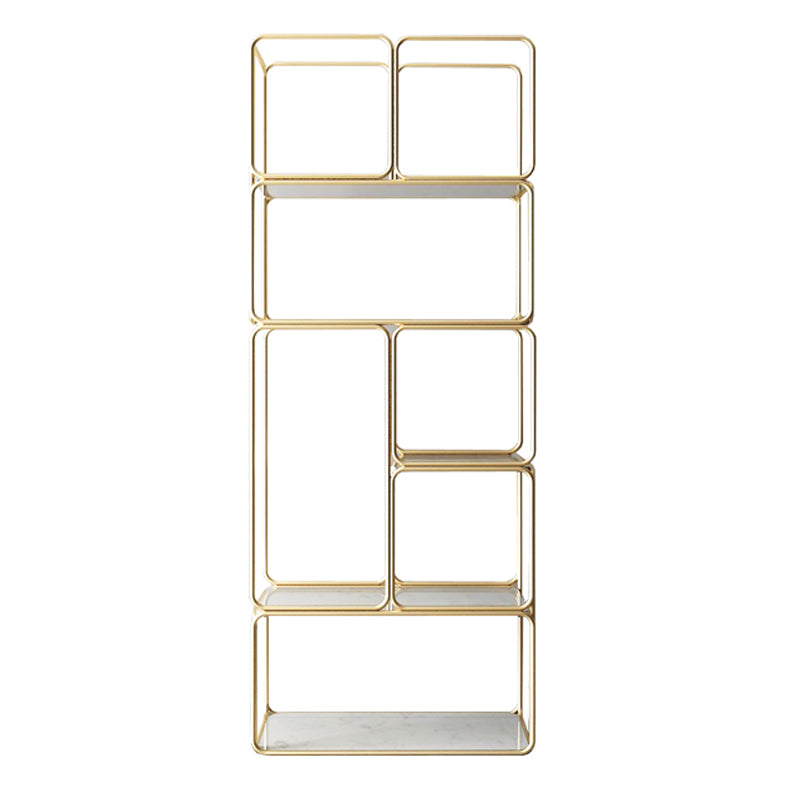 Glam Style Metal Bookshelf Etagere Shelf Bookcase for Home Office