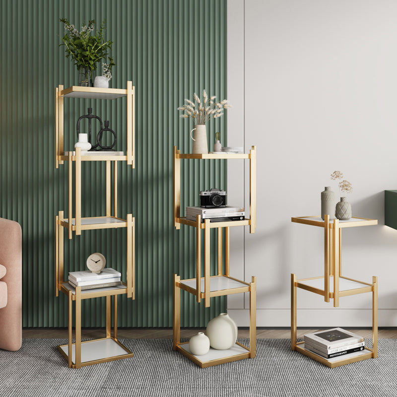 Glam Style Open Bookshelf Vertical Shelf Bookcase for Home Office
