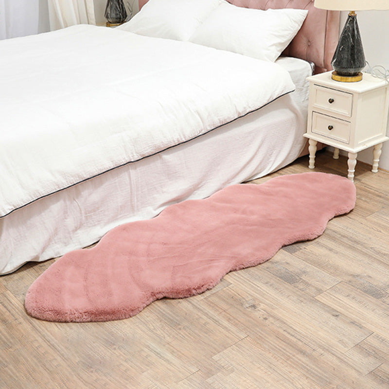 Novelty Irregular Shape Rug Solid Color Polyester Area Rug Carpet for Living Room