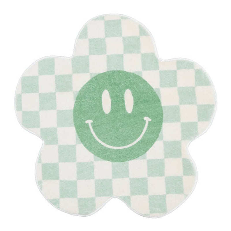 Novelty Flower Shape Rug Lattice Area Rug Polyester Easy Care Carpet for Living Room