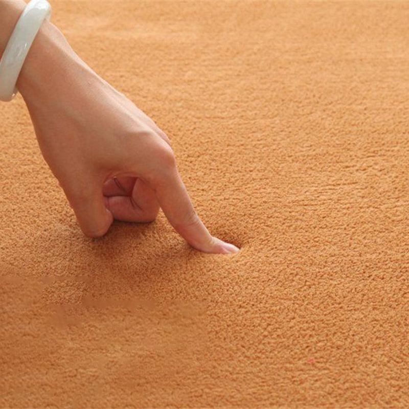 Solid Color Living Room Rug Carpet Polyester Washable Area Rug