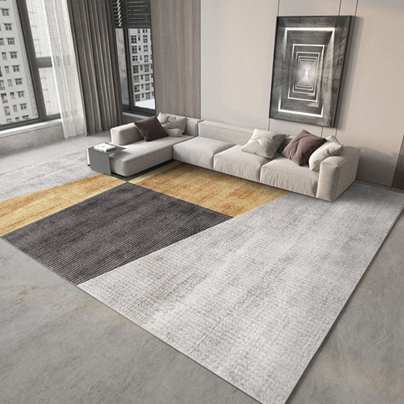 Abstract Living Room Rug Industrial Style Carpet Polyester Washable Area Rug