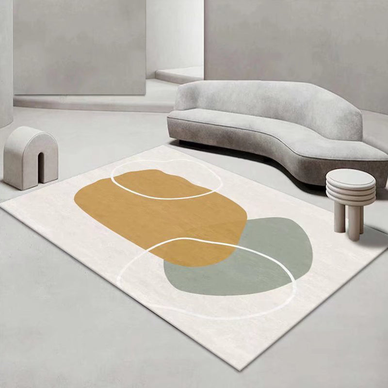 Abstract Painting Living Room Rug Color Block Carpet Washable Area Rug