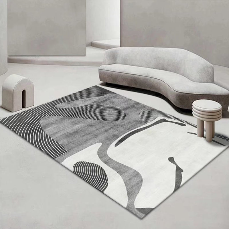 Abstract Painting Living Room Rug Color Block Carpet Washable Area Rug