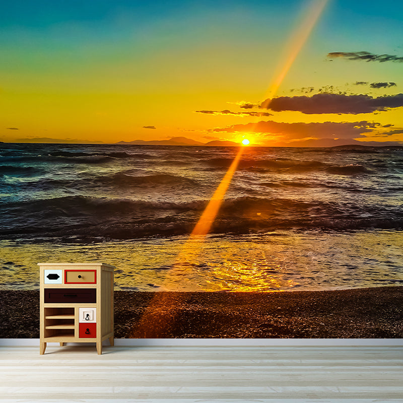 Sea Beach Photography Mural Wallpaper Environment Friendly Living Room Wall Mural
