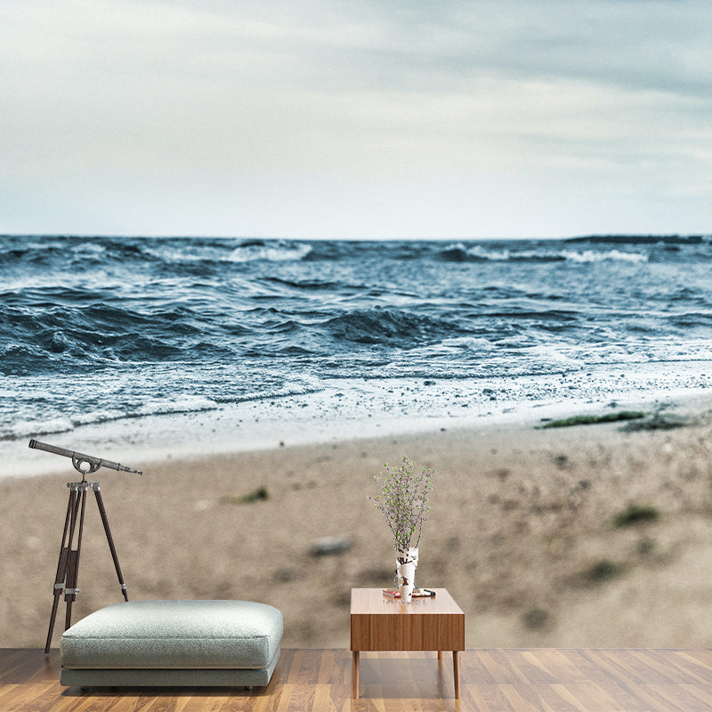Sea Beach Photography Stain Resistant Mural Wallpaper Indoor Wall Mural