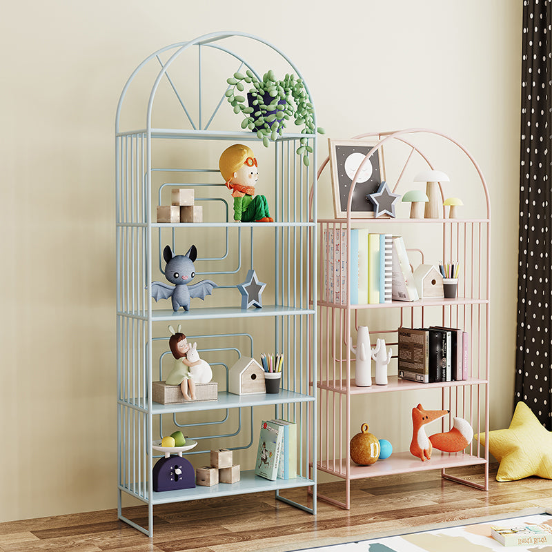 Scandinavian Style Metal Bookshelf Open Back Bookcase for Office