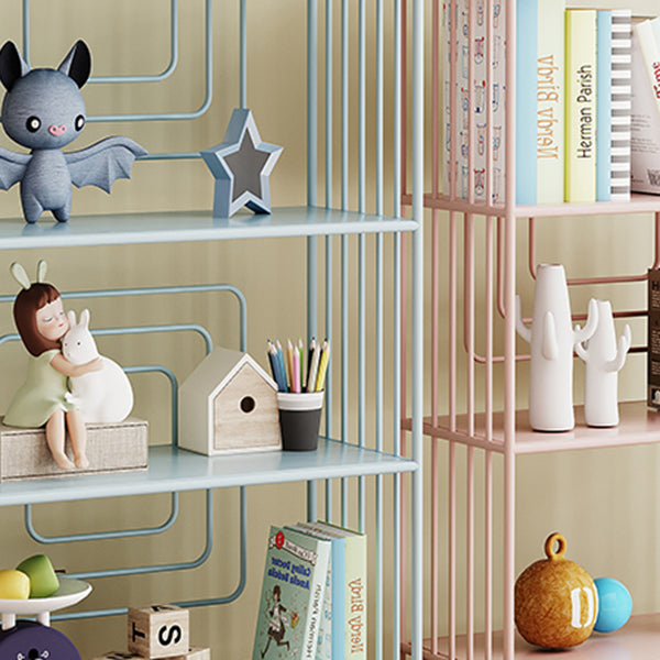 Scandinavian Style Metal Bookshelf Open Back Bookcase for Office