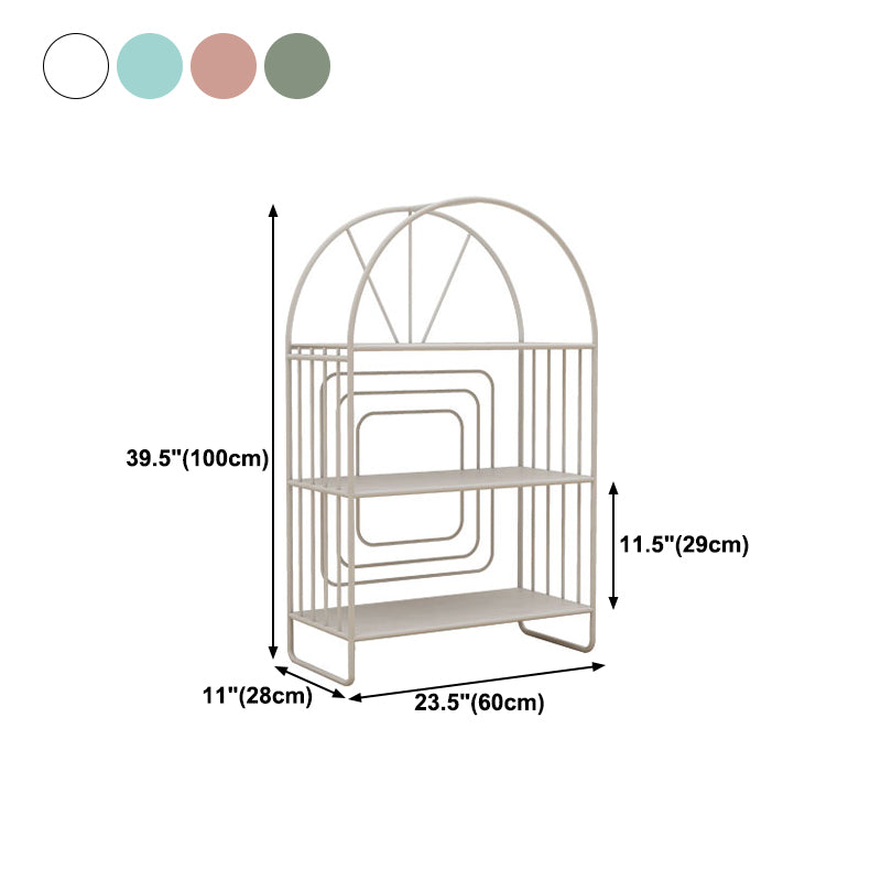 Scandinavian Style Metal Bookshelf Open Back Bookcase for Office
