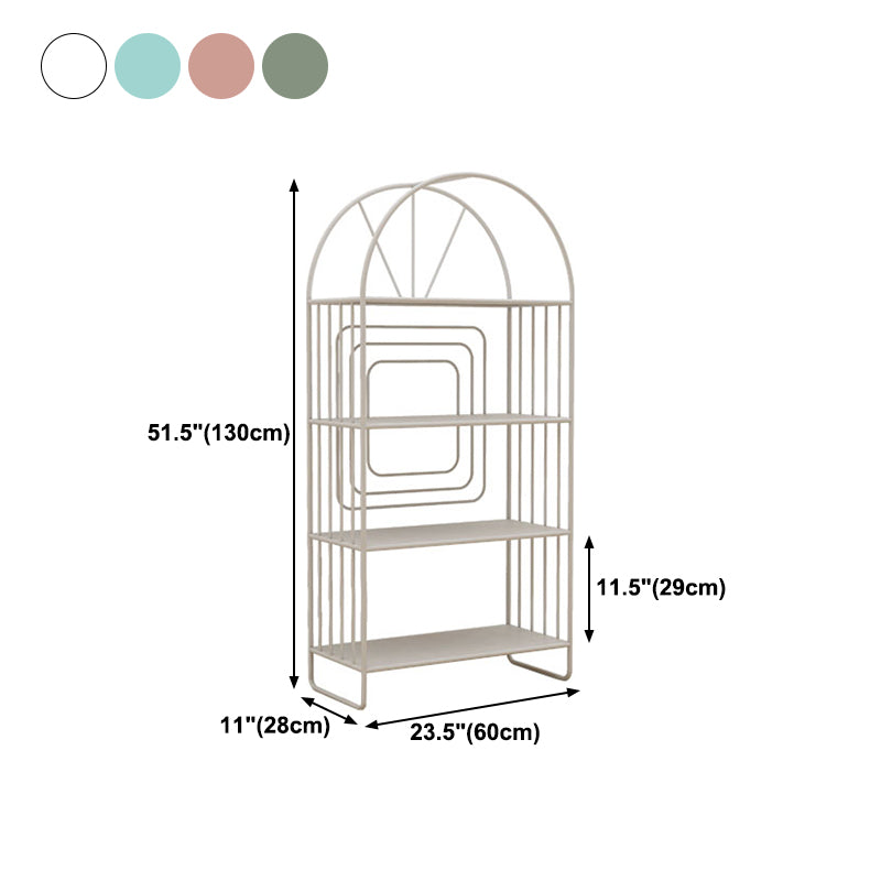 Scandinavian Style Metal Bookshelf Open Back Bookcase for Office
