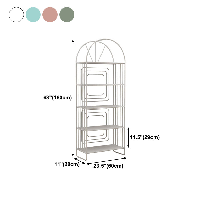 Scandinavian Style Metal Bookshelf Open Back Bookcase for Office