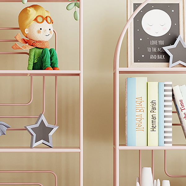 Metal Standard Bookcase Scandinavian Style Open Back Bookshelf