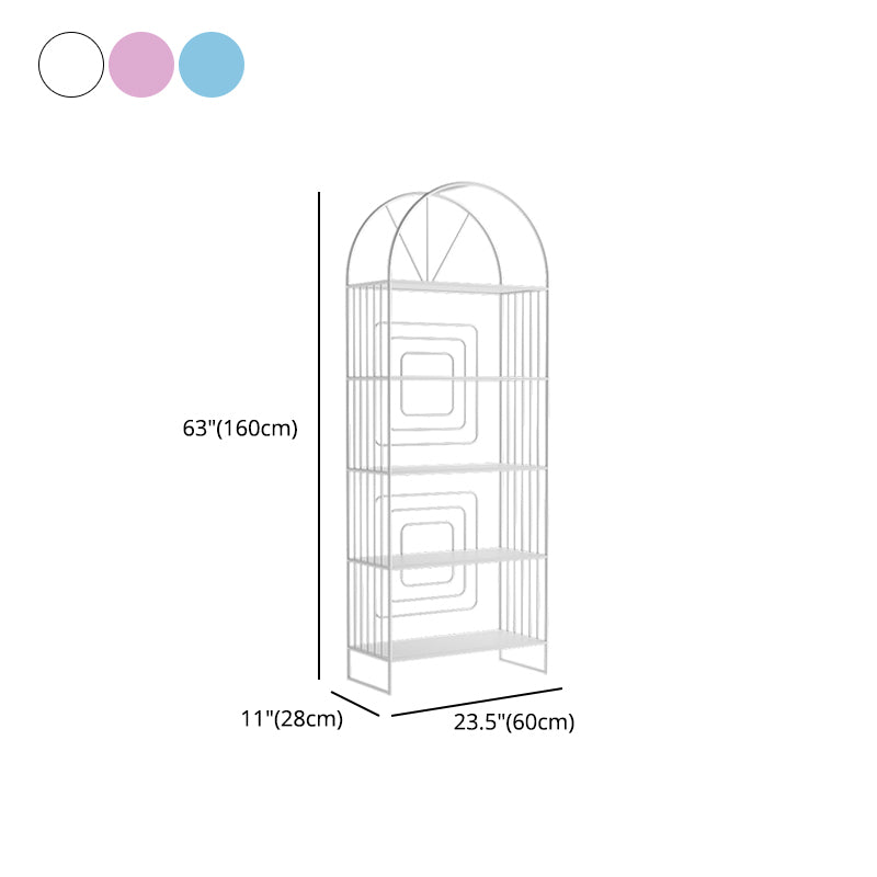 Metal Standard Bookcase Scandinavian Style Open Back Bookshelf