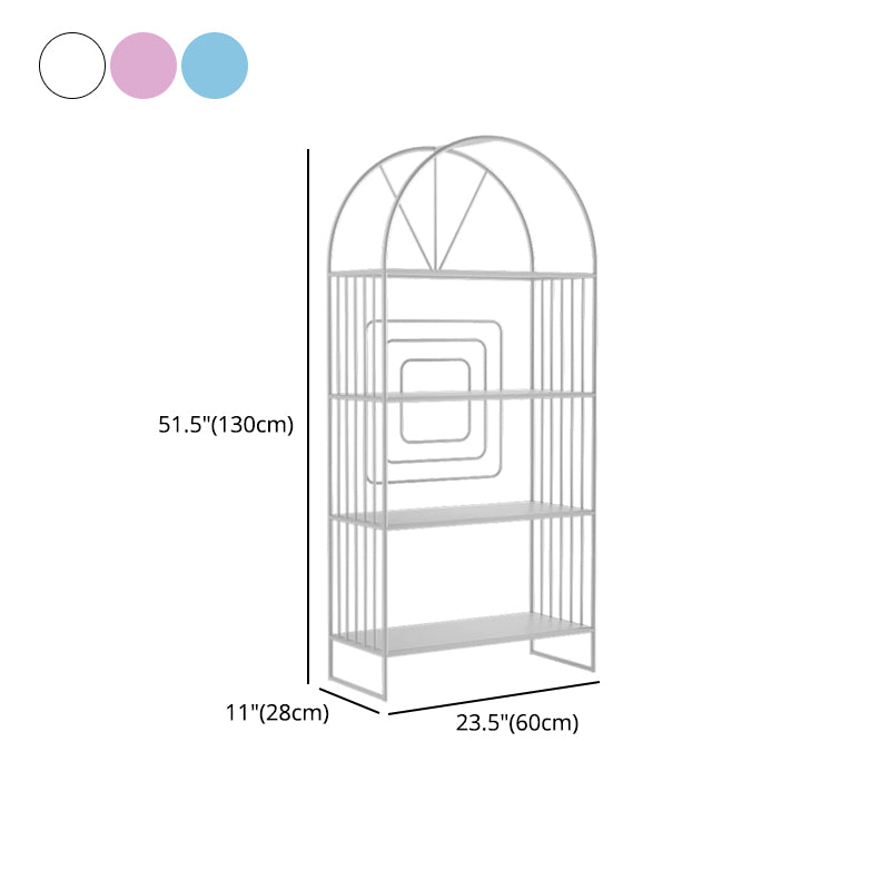 Metal Standard Bookcase Scandinavian Style Open Back Bookshelf