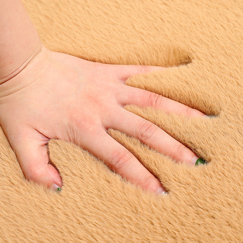 Solid Color Rug Rectangle Stain Resistant Rug for Home Decor