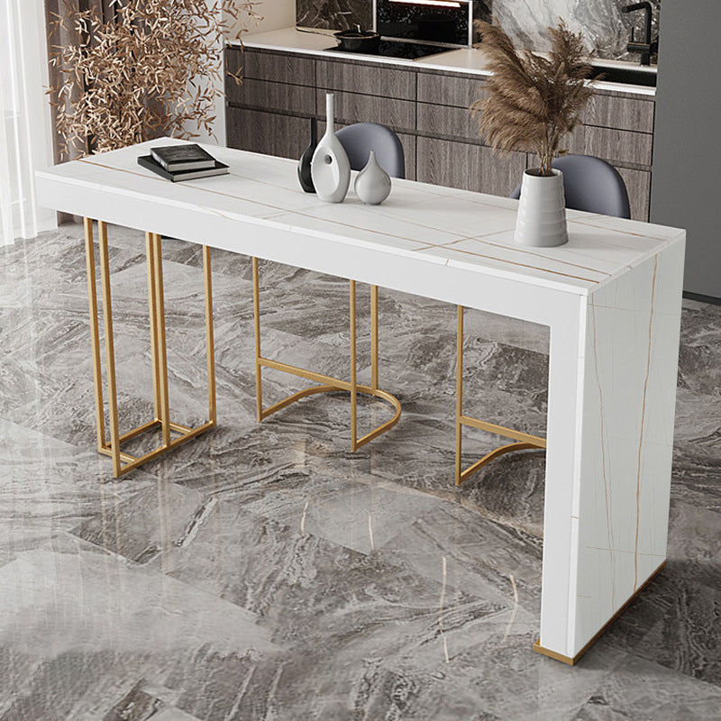 Nordic Glam Bar Counter Table Sintered Stone Table for Kitchen