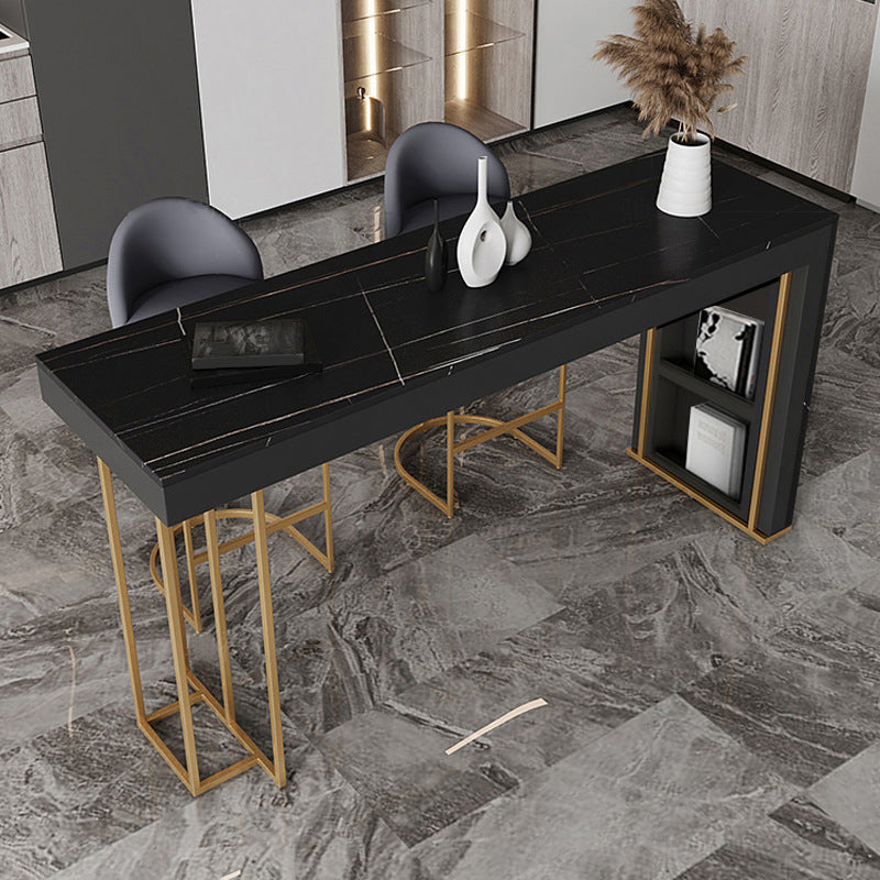 Nordic Glam Bar Counter Table Sintered Stone Table for Kitchen