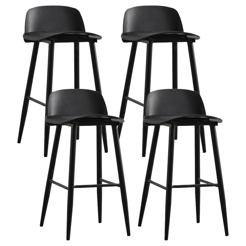 Scandinavian Milk Tea Shop Footrest Stool Matte Finish Steel Counter Stools