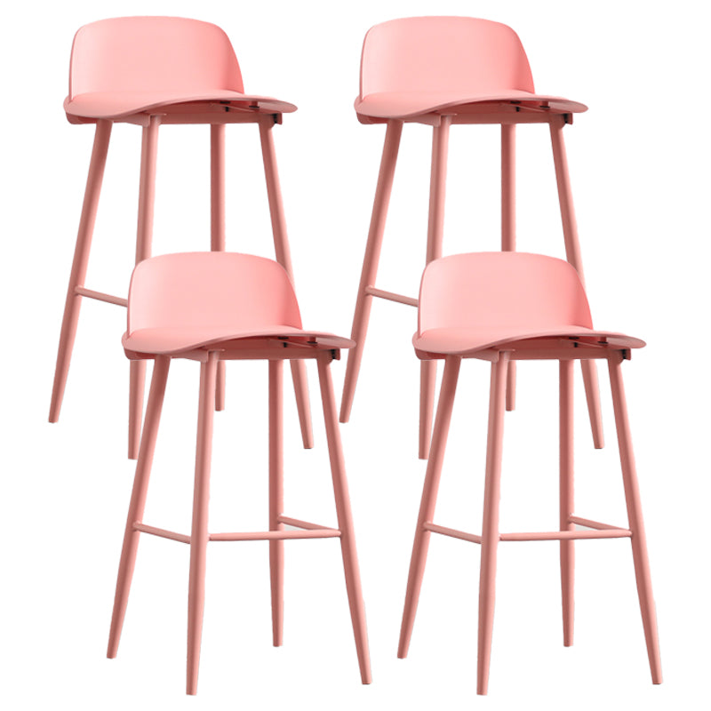 Scandinavian Milk Tea Shop Footrest Stool Matte Finish Steel Counter Stools