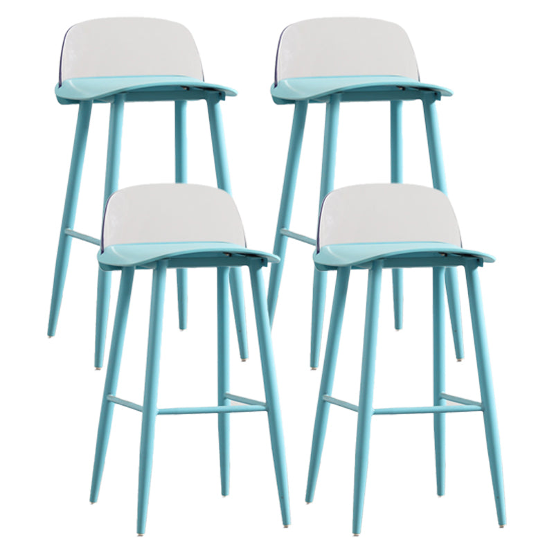 Scandinavian Milk Tea Shop Footrest Stool Matte Finish Steel Counter Stools