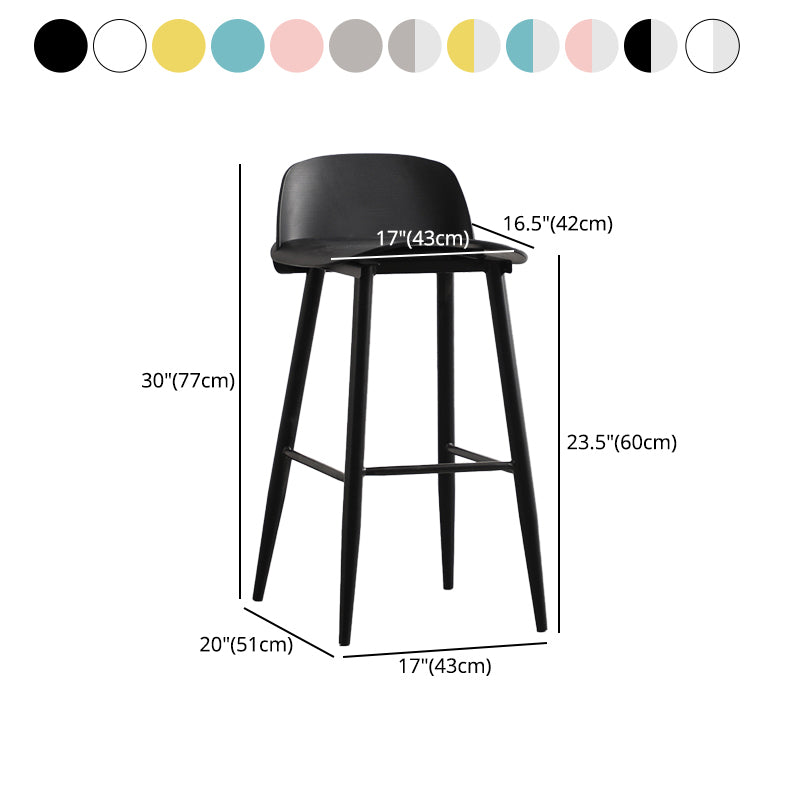 Scandinavian Milk Tea Shop Footrest Stool Matte Finish Steel Counter Stools