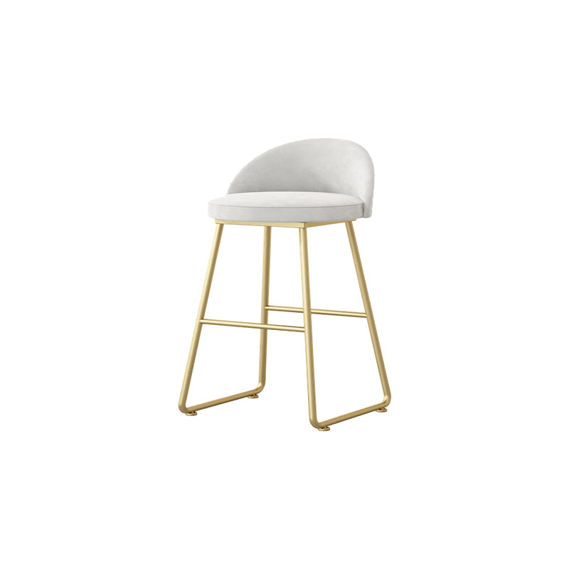 Glam Dessert Shop Footrest Stool Matte Finish Velvet Bar Stool