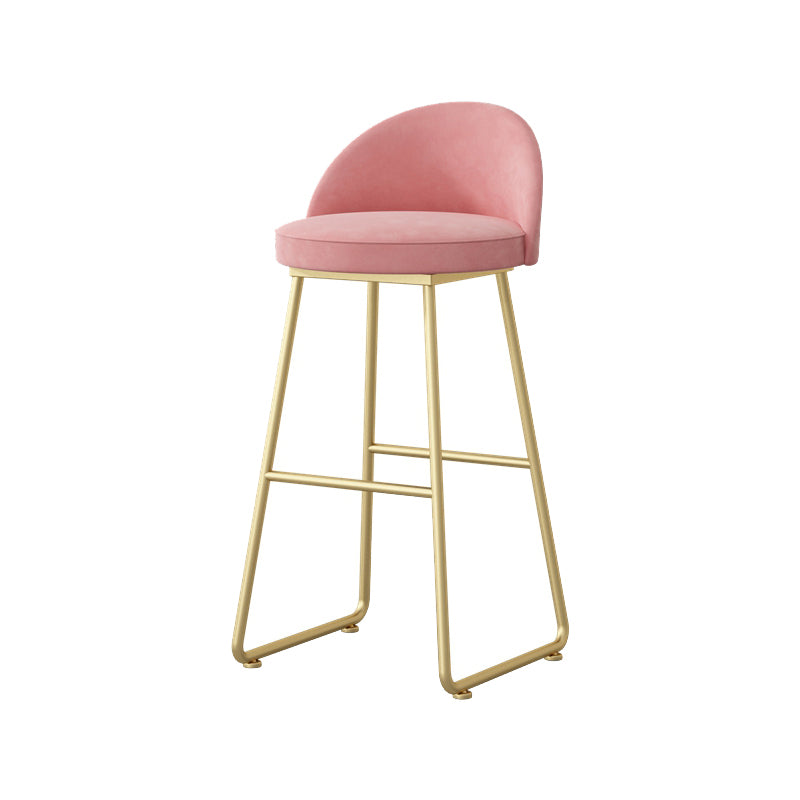 Glam Dessert Shop Footrest Stool Matte Finish Velvet Bar Stool