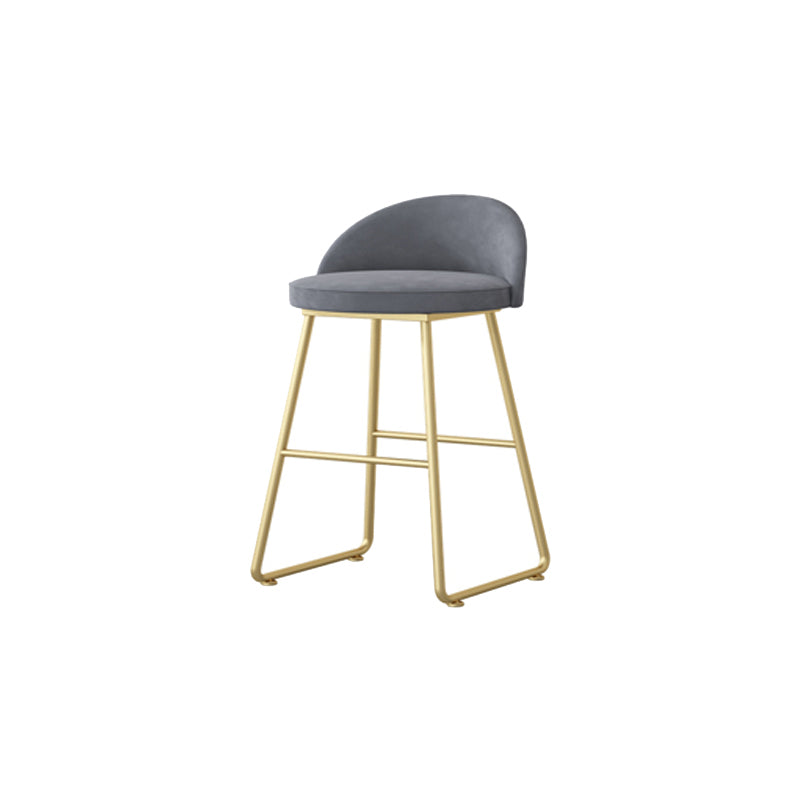 Glam Dessert Shop Footrest Stool Matte Finish Velvet Bar Stool