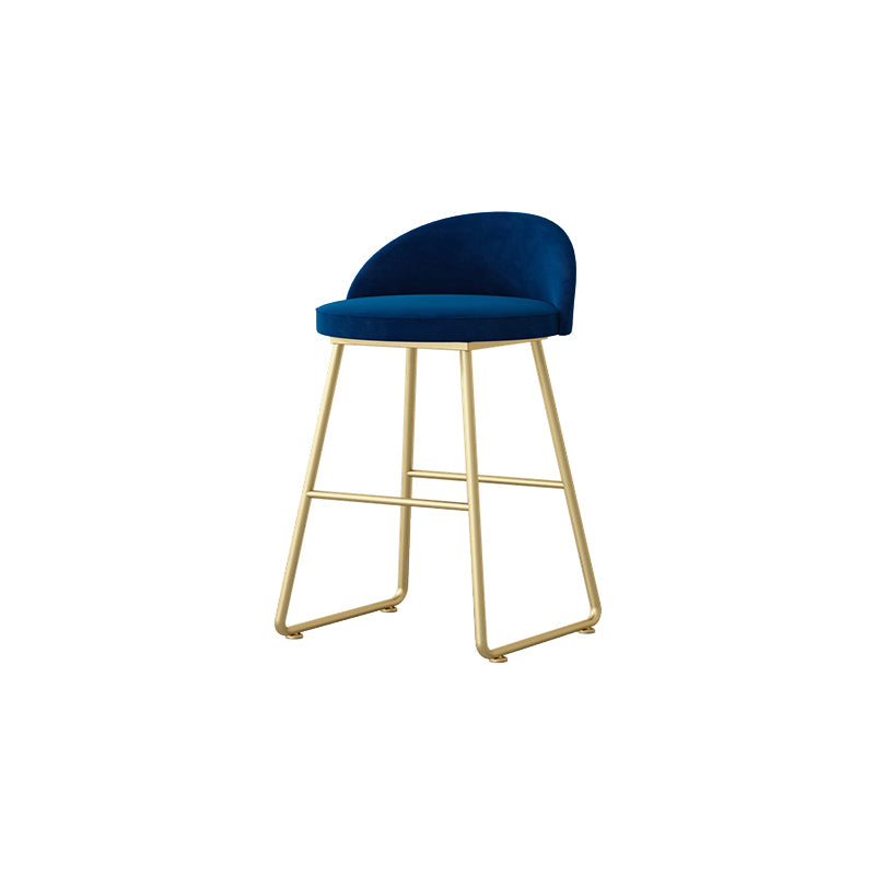 Glam Dessert Shop Footrest Stool Matte Finish Velvet Bar Stool