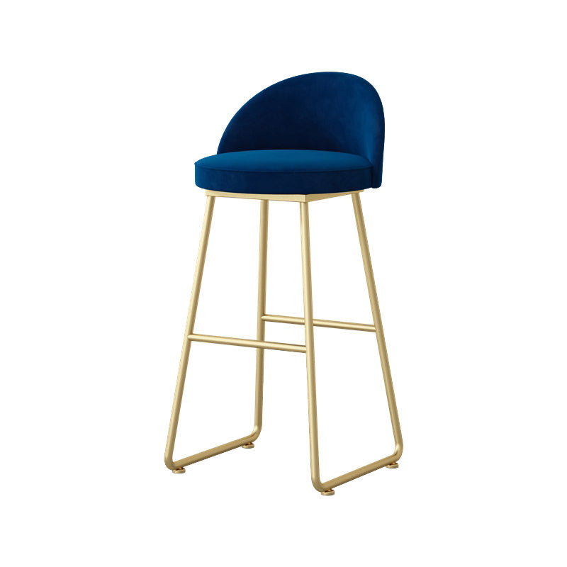 Glam Dessert Shop Footrest Stool Matte Finish Velvet Bar Stool