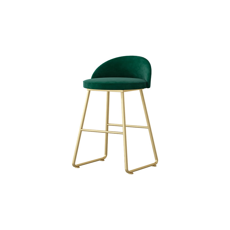 Glam Dessert Shop Footrest Stool Matte Finish Velvet Bar Stool