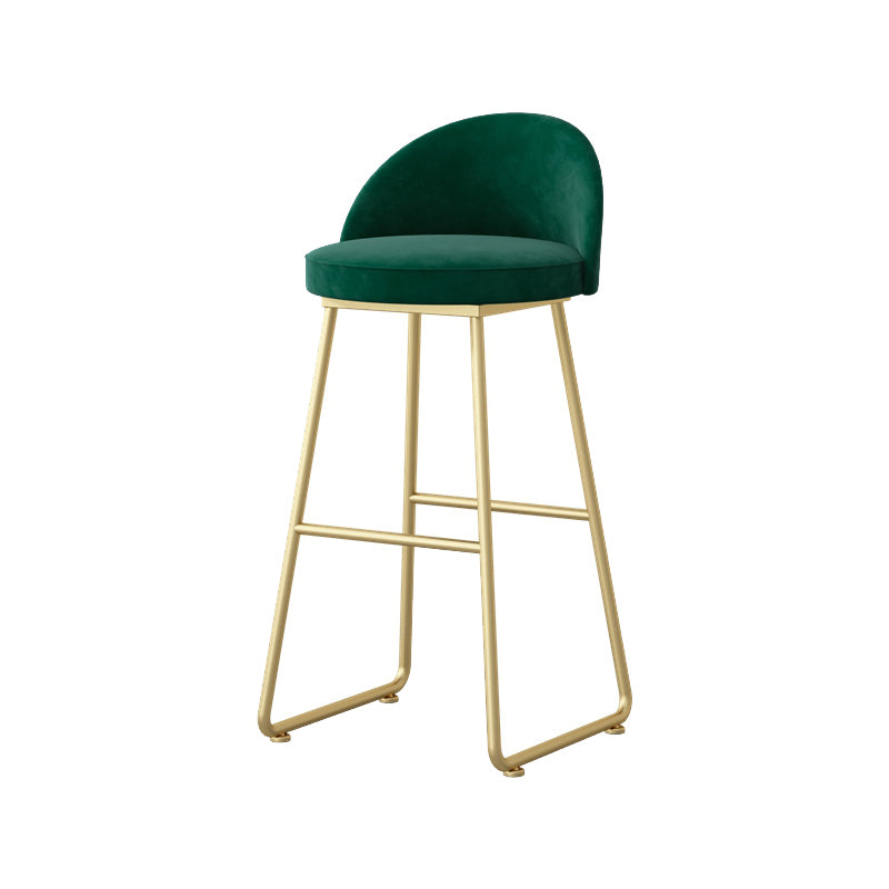 Glam Dessert Shop Footrest Stool Matte Finish Velvet Bar Stool