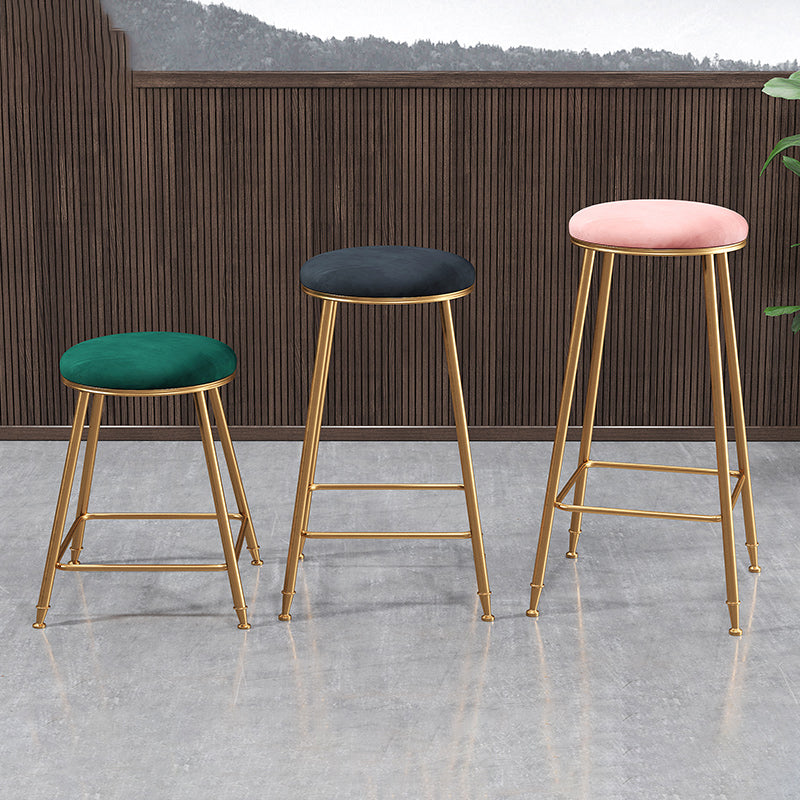 Restaurant Stackable Backless Stool Matte Finish Velvet Bar Stool